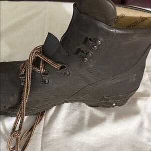 Dark Brown Lace-Up Boots
